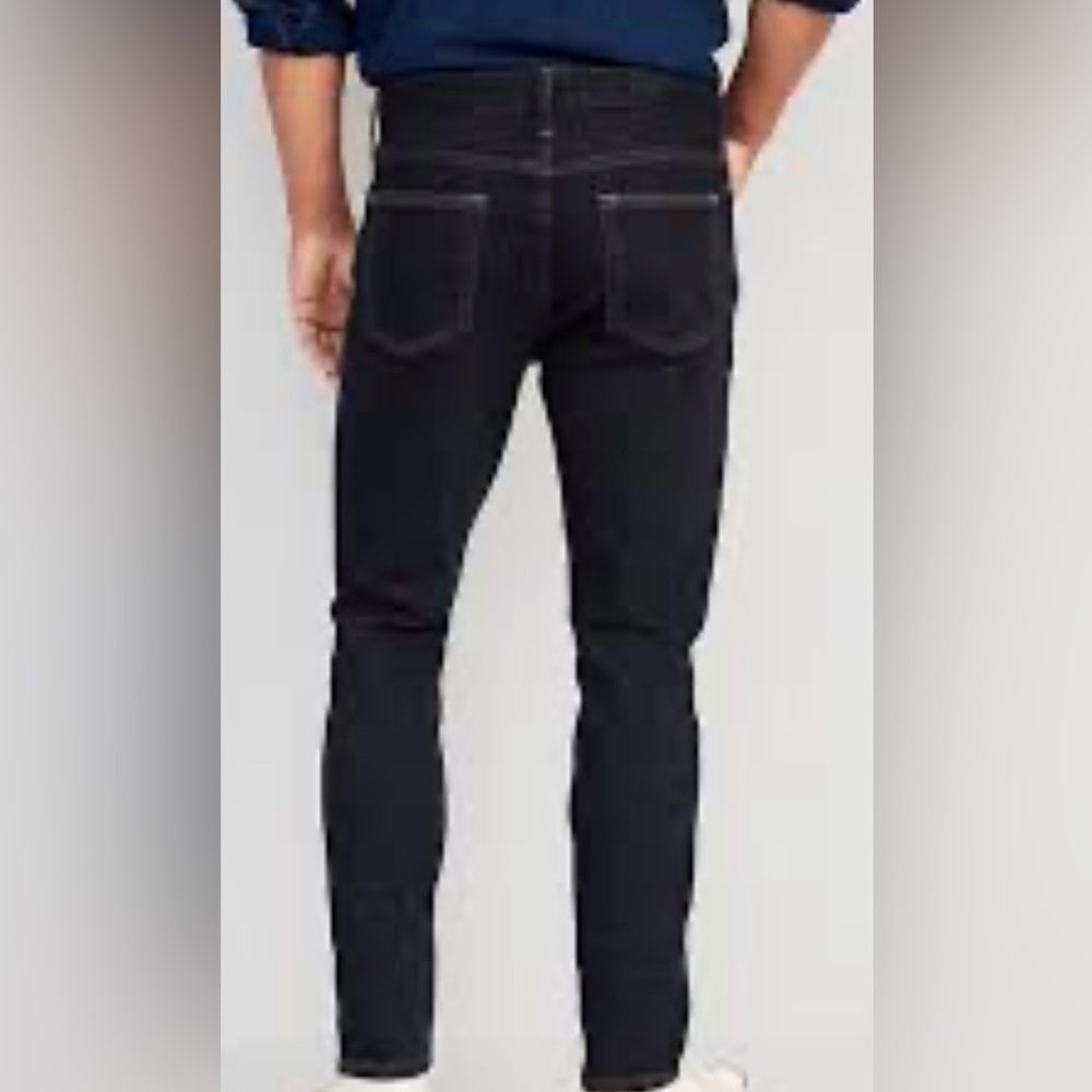 Men’s Dark Wash Skinny Jeans – Navy | Structured Denim | Like New